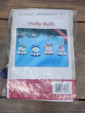 Beaded ornament kit Christmas Holly Bells